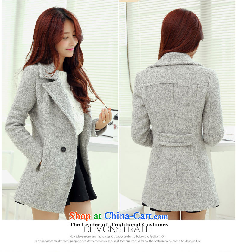 The Korean version of Crystal Princess 158 gross? female Korean version of the jacket long autumn and winter New Sau San Mao? coats Light Gray L picture, prices, brand platters! The elections are supplied in the national character of distribution, so action, buy now enjoy more preferential! As soon as possible.