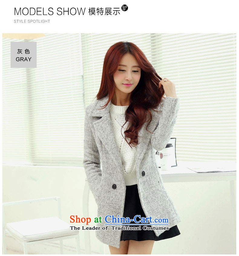 The Korean version of Crystal Princess 158 gross? female Korean version of the jacket long autumn and winter New Sau San Mao? coats Light Gray L picture, prices, brand platters! The elections are supplied in the national character of distribution, so action, buy now enjoy more preferential! As soon as possible.