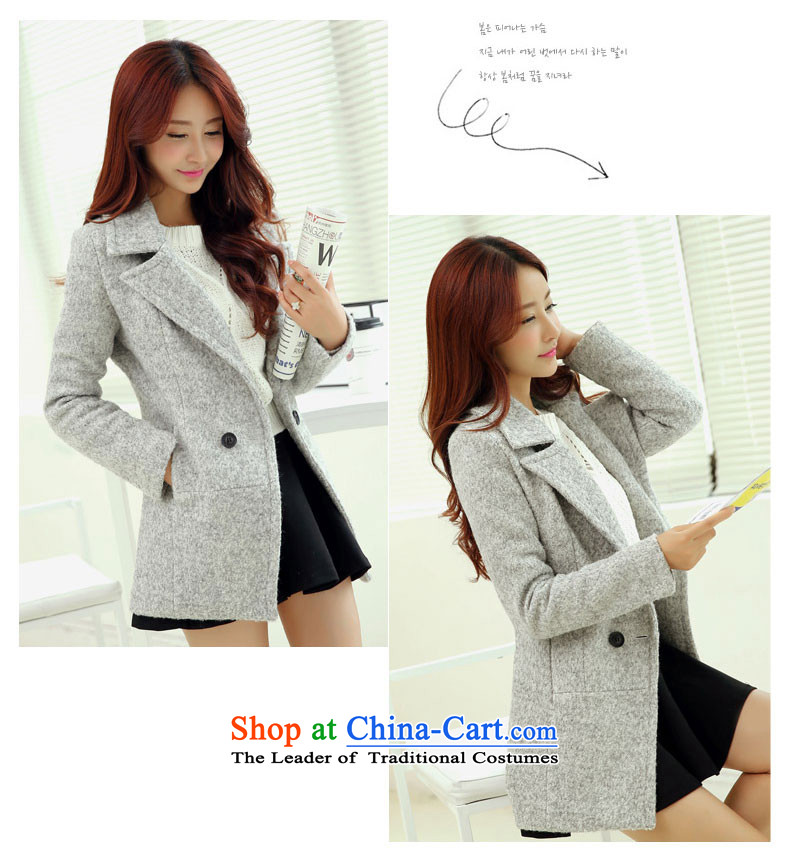 The Korean version of Crystal Princess 158 gross? female Korean version of the jacket long autumn and winter New Sau San Mao? coats Light Gray L picture, prices, brand platters! The elections are supplied in the national character of distribution, so action, buy now enjoy more preferential! As soon as possible.