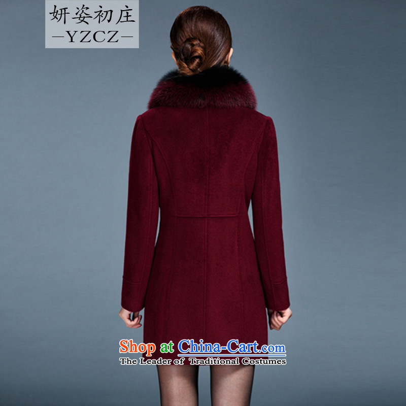 Charlene Choi Chong? coats early Beauty Girl cashmere overcoat so gross 2015 autumn and winter coats female new middle-aged women's large Fox for gross woolen coat black 4XL, Ms Audrey Eu Arabic morning shopping on the Internet has been pressed.