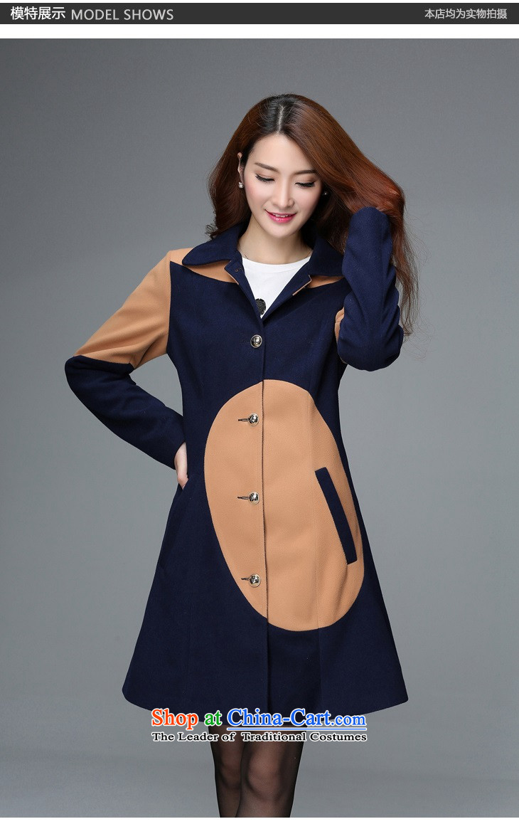 C.o.d. Package Mail to increase the number of autumn and winter new Korean version of the same power of Yang long coats that suit the wool a jacket female single row deep blue jacket 3XL detained approximately 165-180 catty picture, prices, brand platters! The elections are supplied in the national character of distribution, so action, buy now enjoy more preferential! As soon as possible.