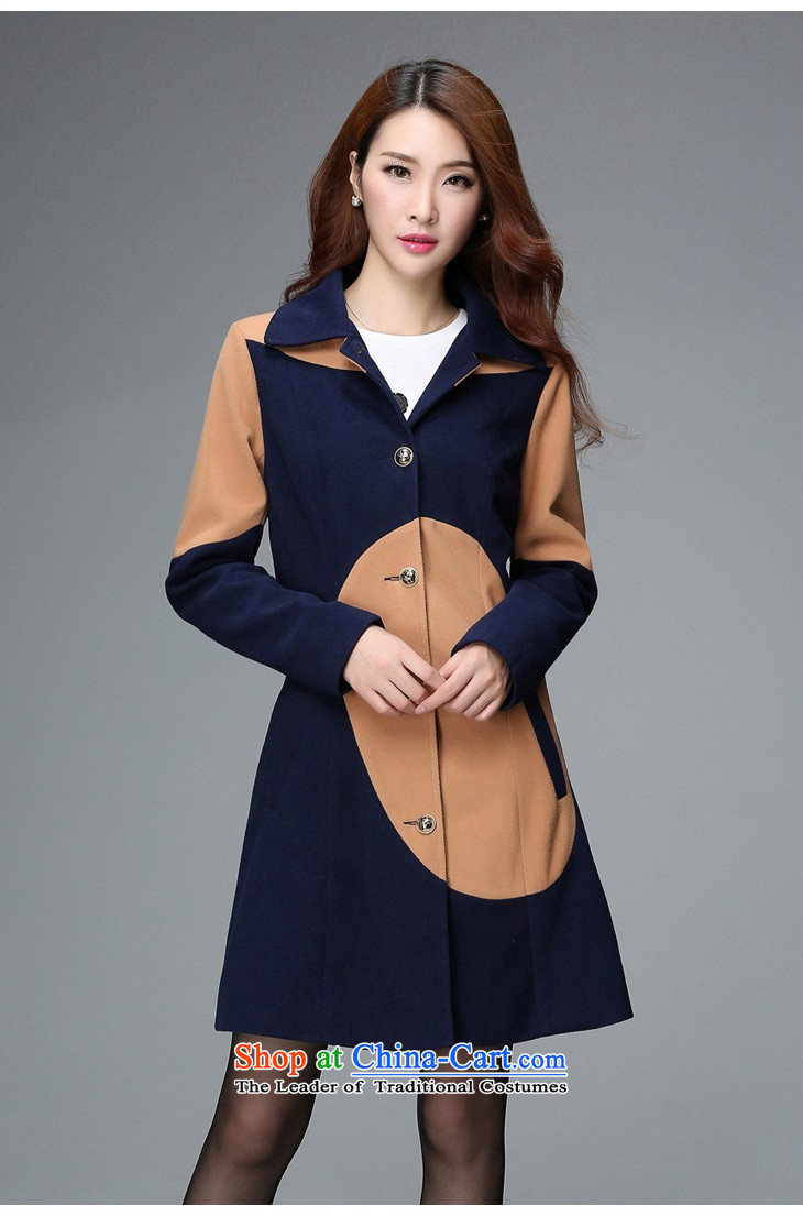 C.o.d. Package Mail to increase the number of autumn and winter new Korean version of the same power of Yang long coats that suit the wool a jacket female single row deep blue jacket 3XL detained approximately 165-180 catty picture, prices, brand platters! The elections are supplied in the national character of distribution, so action, buy now enjoy more preferential! As soon as possible.