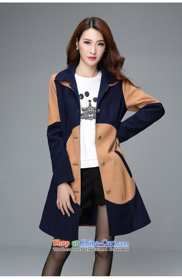 C.o.d. Package Mail to increase the number of autumn and winter new Korean version of the same power of Yang long coats that suit the wool a jacket female single row deep blue jacket 3XL detained approximately 165-180 catty picture, prices, brand platters! The elections are supplied in the national character of distribution, so action, buy now enjoy more preferential! As soon as possible.
