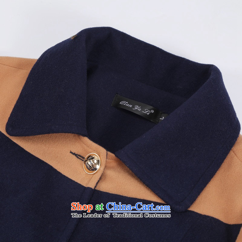 C.o.d. Package Mail to increase the number of autumn and winter new Korean version of the same power of Yang long coats that suit the wool a jacket female single row deep blue jacket 3XL detained approximately 165-180, Constitution Yi shopping on the Internet has been pressed.