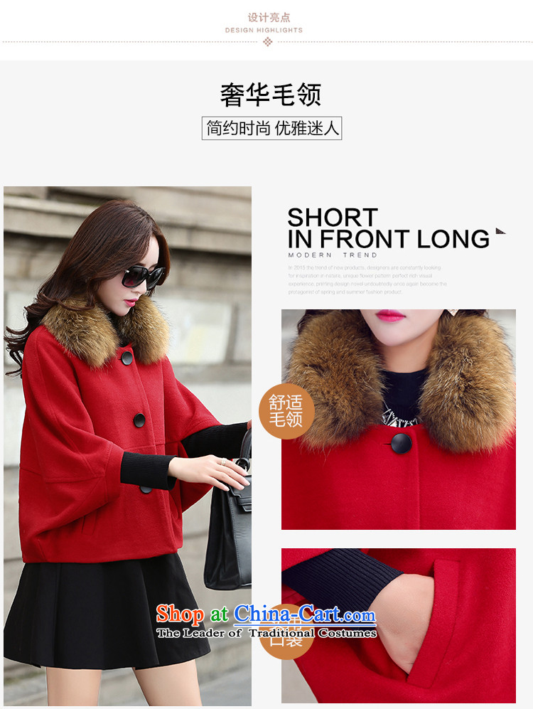 The Frente Population by 2015 Autumn and Winter Park new Korean short, loose large stylish jacket? Look gross cloak-washable wool sweater female G6682? RED M picture, prices, brand platters! The elections are supplied in the national character of distribution, so action, buy now enjoy more preferential! As soon as possible.