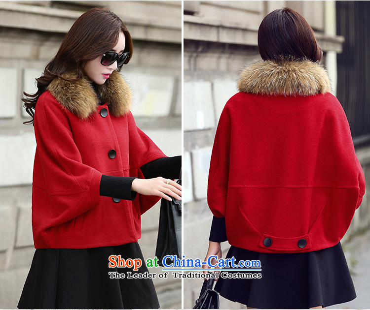The Frente Population by 2015 Autumn and Winter Park new Korean short, loose large stylish jacket? Look gross cloak-washable wool sweater female G6682? RED M picture, prices, brand platters! The elections are supplied in the national character of distribution, so action, buy now enjoy more preferential! As soon as possible.