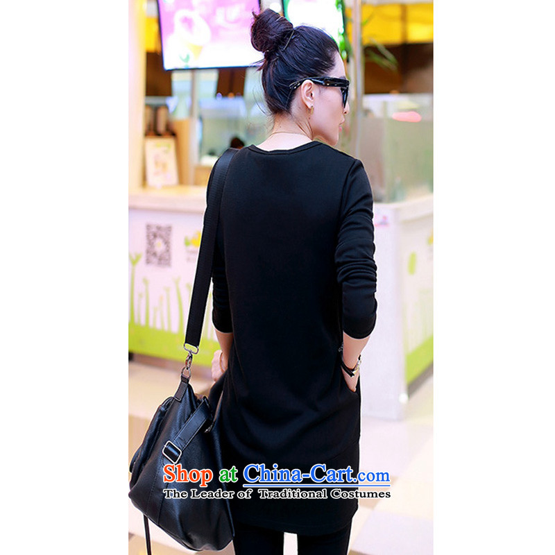 O Ya-ting to xl female autumn and winter plus lint-free sweater in female students forming the basis of the new Korean version of 2015 mm thick loose long-sleeved T-shirt female black 4XL recommends that you, O Jacob 160-180-ting (aoyating) , , , shopping on the Internet