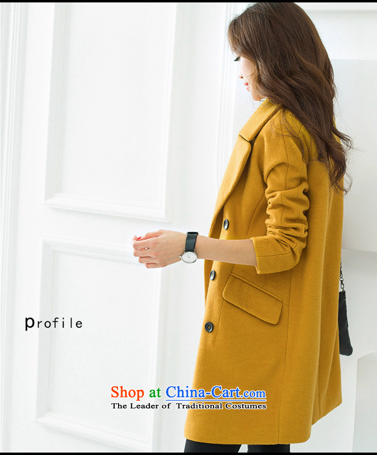 Sin has wool coat 2015 autumn and winter will replace the new Korean women in a relaxd thick long hair? female turmeric yellow jacket  S picture, prices, brand platters! The elections are supplied in the national character of distribution, so action, buy now enjoy more preferential! As soon as possible.