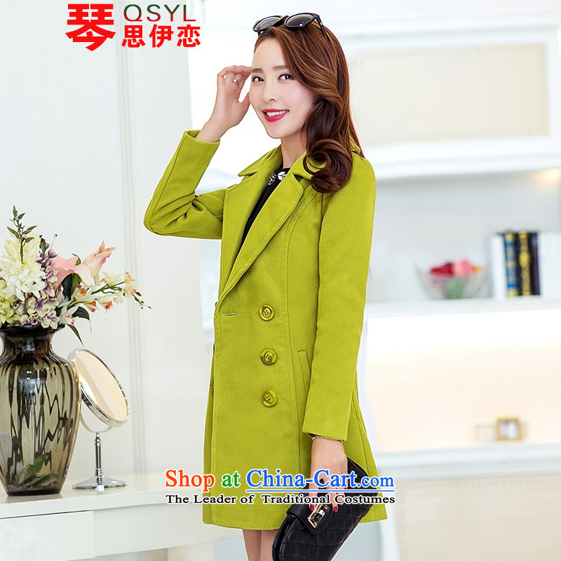 Qin Si' 2015 Korean land gross in Sau San? long jacket, double-a wool coat gray XXL, QIN SI el-friendly shopping on the Internet has been pressed.