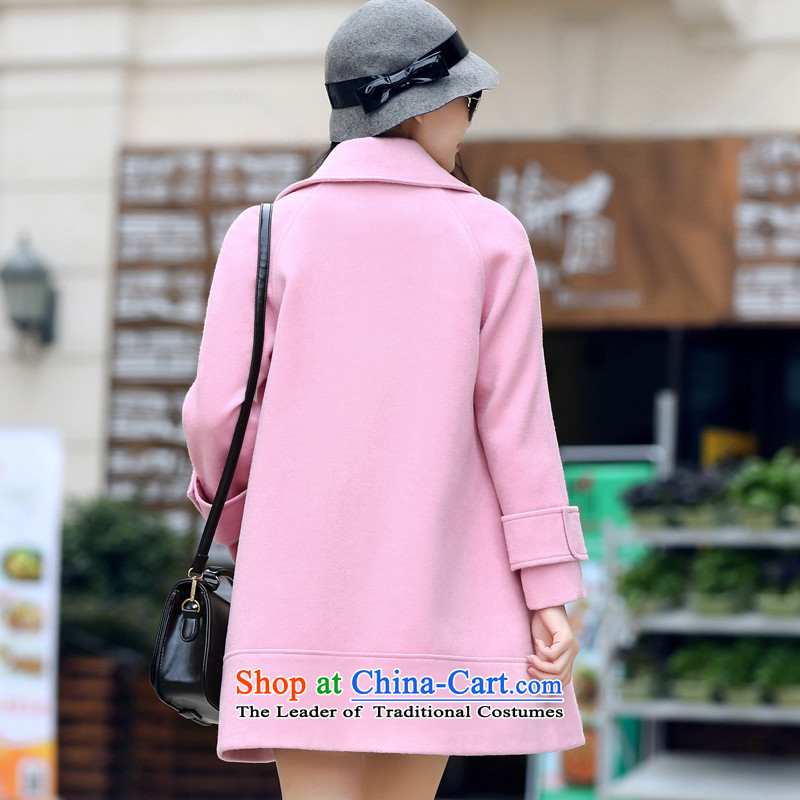Gross girls jacket? Long 2015 Fall/Winter Collections of the new Korean citizenry lapel Sau San wool a wool coat pink , OSCE CD (AIOV HIV) , , , shopping on the Internet