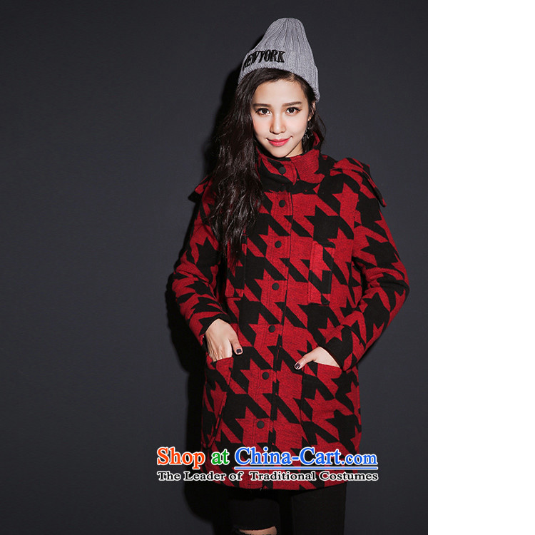 7 2015 New winter Princess Returning Pearl Red Chidori Grid Clip Straight Single Row is a female Red of coat? S picture, prices, brand platters! The elections are supplied in the national character of distribution, so action, buy now enjoy more preferential! As soon as possible.