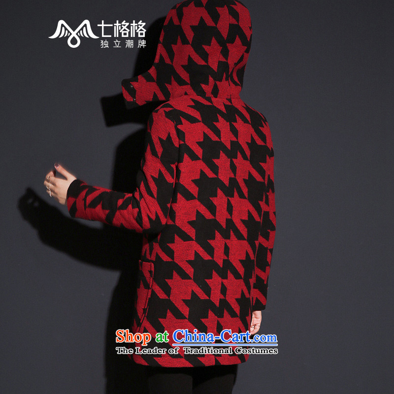 7 2015 New winter Princess Returning Pearl Red Chidori Grid Clip Straight Single Row is a female Red of coat? S, 7 (OTHERMIX Princess Returning Pearl) , , , shopping on the Internet