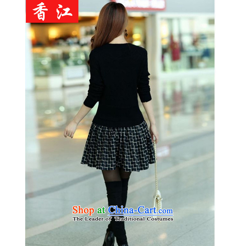 Xiang Jiang 2015 large women fall thick mm sweater with skirt thick sister. long thin coat 200 catties graphics leave two pieces of knitted shirt 9168 Large Yellow 3XL, Xiangjiang , , , shopping on the Internet