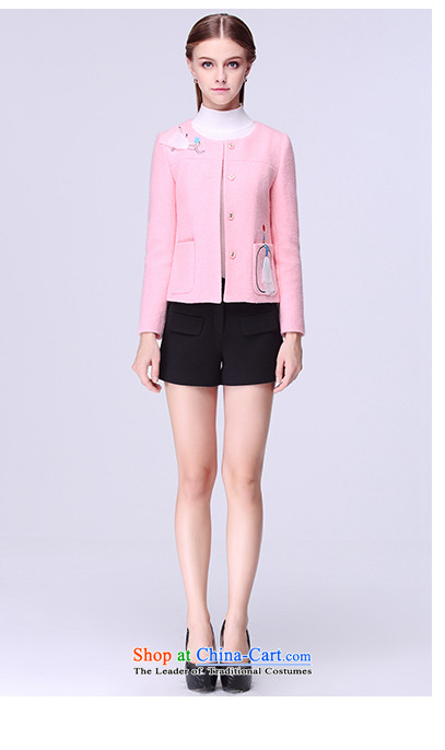 The OSCE nickname snow a wool coat 2015 autumn and winter new stylish Sweet heavy industry embroidery long-sleeved jacket is short of female pink M picture, prices, brand platters! The elections are supplied in the national character of distribution, so action, buy now enjoy more preferential! As soon as possible.
