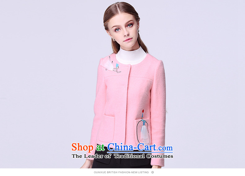 The OSCE nickname snow a wool coat 2015 autumn and winter new stylish Sweet heavy industry embroidery long-sleeved jacket is short of female pink M picture, prices, brand platters! The elections are supplied in the national character of distribution, so action, buy now enjoy more preferential! As soon as possible.
