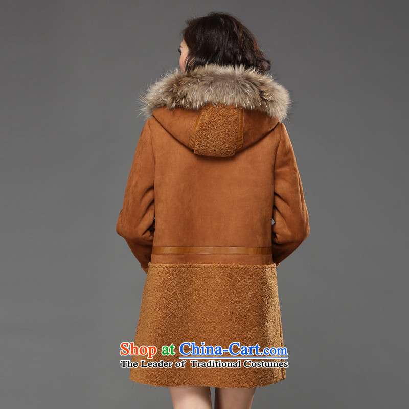 The Eternal Soo-XL female jackets thick mm sister winter 2015 New Product Version Korea to increase stylish look thick, Hin in thin long hair color and Neck Jacket 4XL, eternal Soo , , , shopping on the Internet