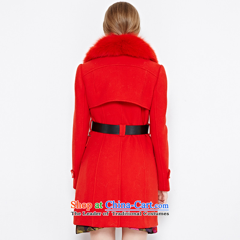 Li Xue Winter 2015 New Fox gross collar double row is plush coat X444251D10? female red 160/84A/M, enamels shopping on the Internet has been pressed.