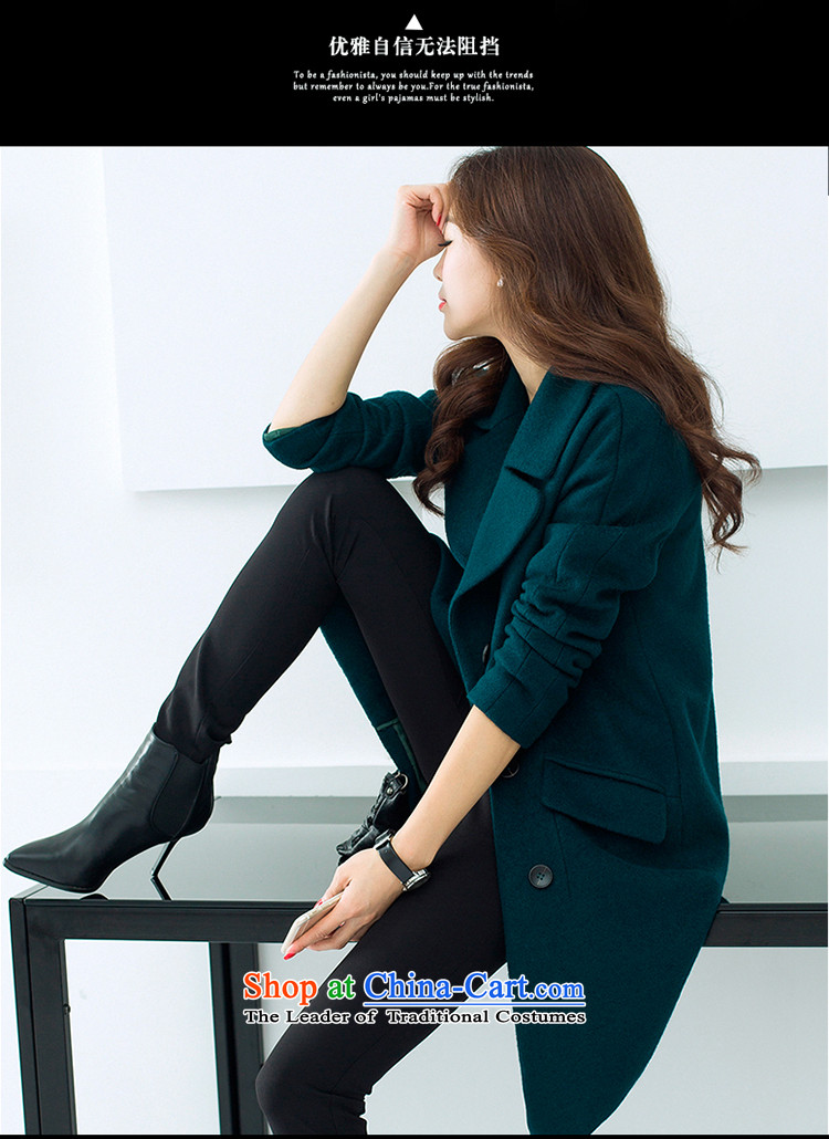 Korean autumn 2015 Fall/Winter Collections in the new Korean women in a relaxd thick long coats of female HQY107 jacket? dark green XL Photo, prices, brand platters! The elections are supplied in the national character of distribution, so action, buy now enjoy more preferential! As soon as possible.