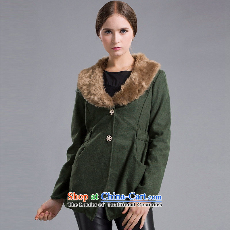 Blue silk Doi _lansda_ jacket L10162B4 female army green M