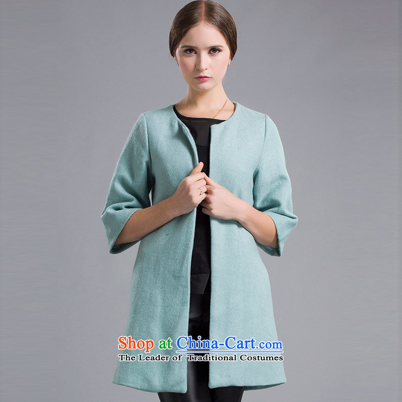 Blue silk Doi _gross_? jacket lansda?L10215B9?green?M