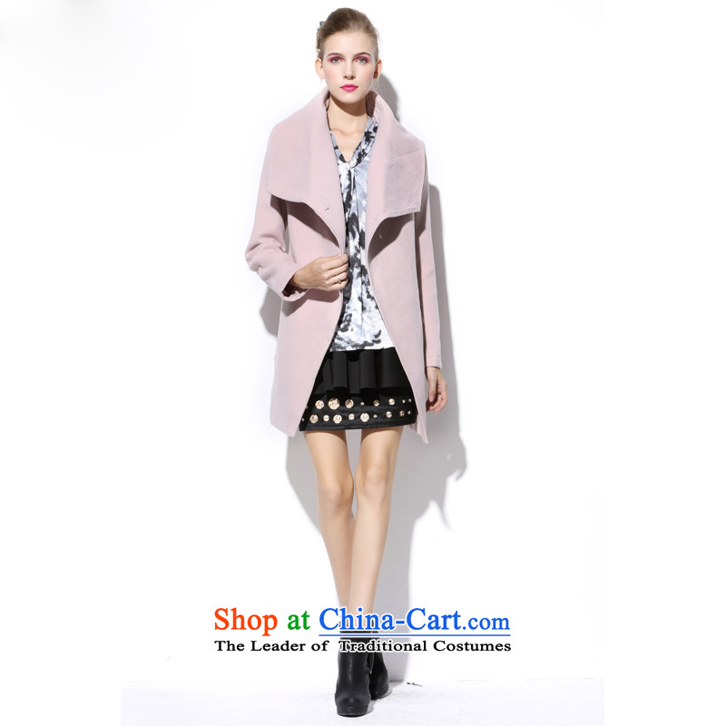 Consideration Lisa _LISHA_ cloak small wind long hairs are Heung-jacket coat? pink LS15C0393 XXL