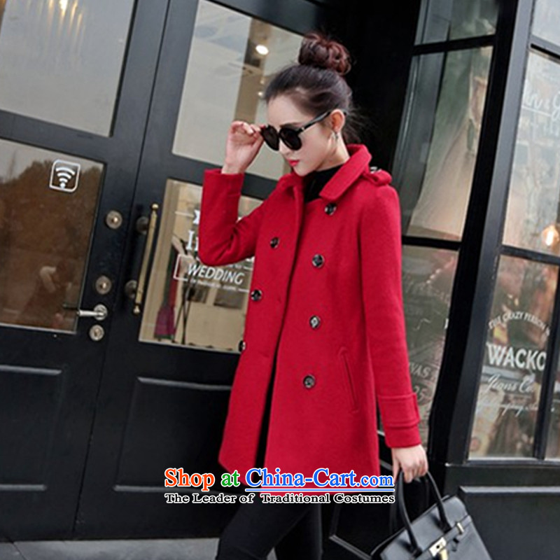 Xinyaran pure colors in the lapel long double-coats, of what so pure color lapel medium to long term, double-coats, of what so pure color lapel medium to long term, double-quote ,XINYARAN coat? solid color in the lapel long double-coats quote?