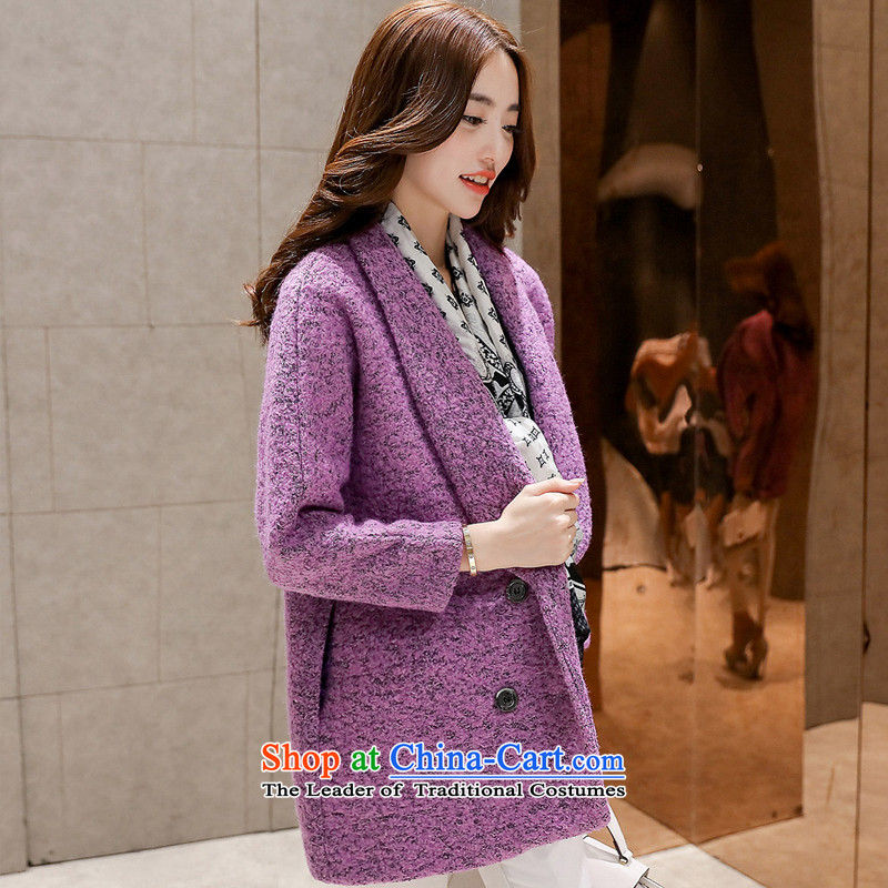  Load the autumn 2015 has sin Korean citizenry video thin solid stylish and simple Western business suits women TNZWYR1293 gross? coats purple L
