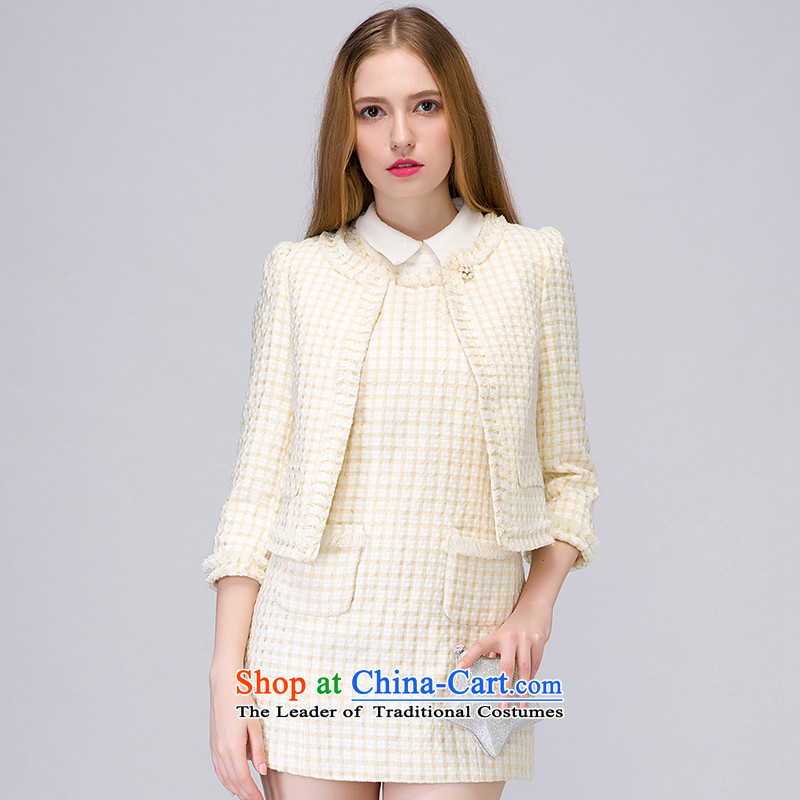 The concept of child-care _paipuer_ long-sleeved sweater winter of aristocratic plaid jacket?DD11534J7 beige S