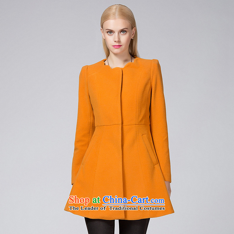 Ditto D13DR601?autumn and winter new stylish simplicity in long hair? coats Yellow?M