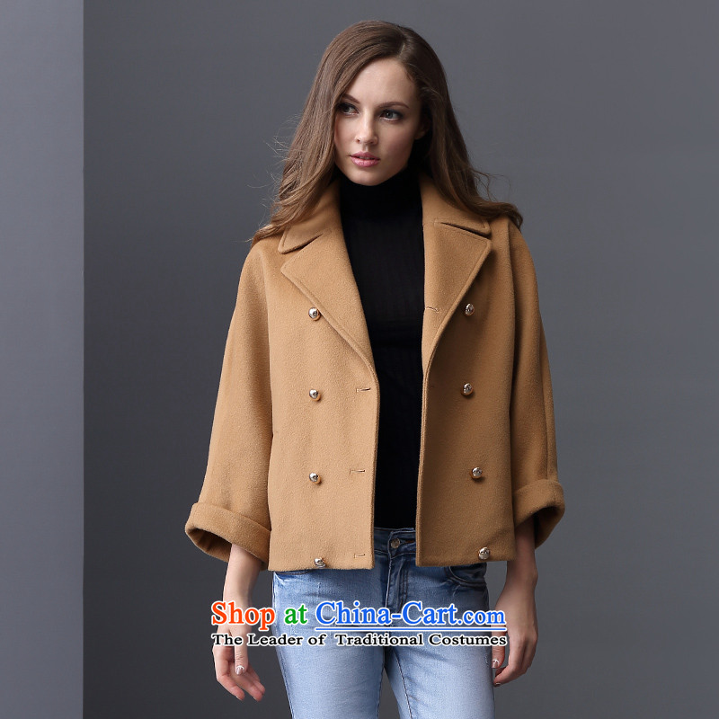 Elle Women?2015 autumn and winter new bat sleeves loose double-wool a Jacket Card 160_84A its 02 _36_