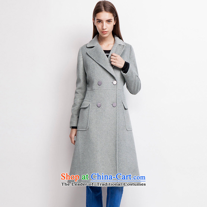 Send energy _EUROPRIMO_ lapel ultra-plush big coats EUEQD502 light spend? Gray L