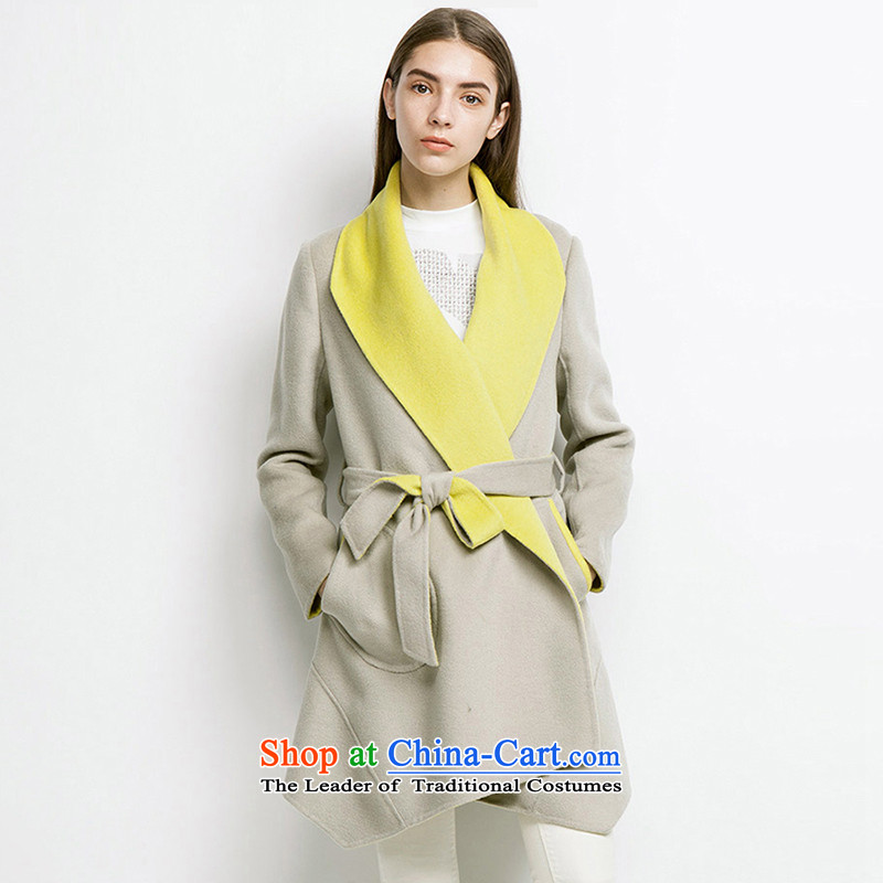 Send energy _EUROPRIMO_ large roll collar double-side-color coats EUEQD508 light gray S