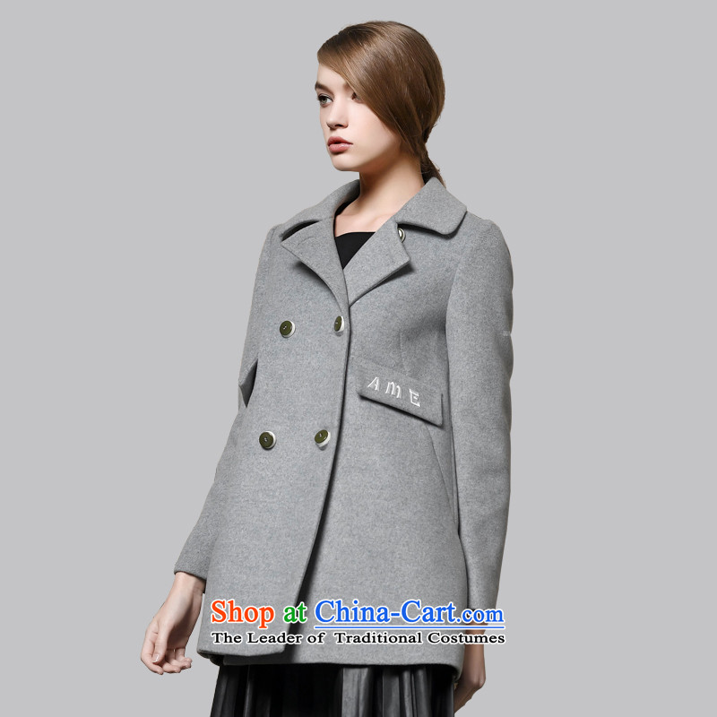 Leather dog?8245002330?. Ma Gray Classic double-Sau San woolen coat?110_XL