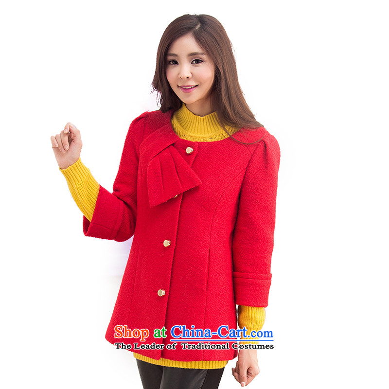 Mrs Fong _female_ 4846050 shunufang winter new minimalist round-neck collar 7 cuff aristocratic wind jacket?L?red
