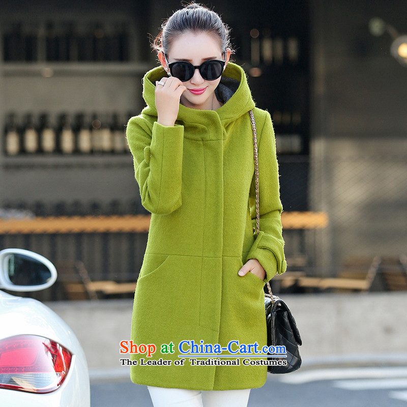 Sin has wool coat girl in long?_? a coat of gross new fall inside Korean autumn and winter tn9909 replacing the bodhi green L
