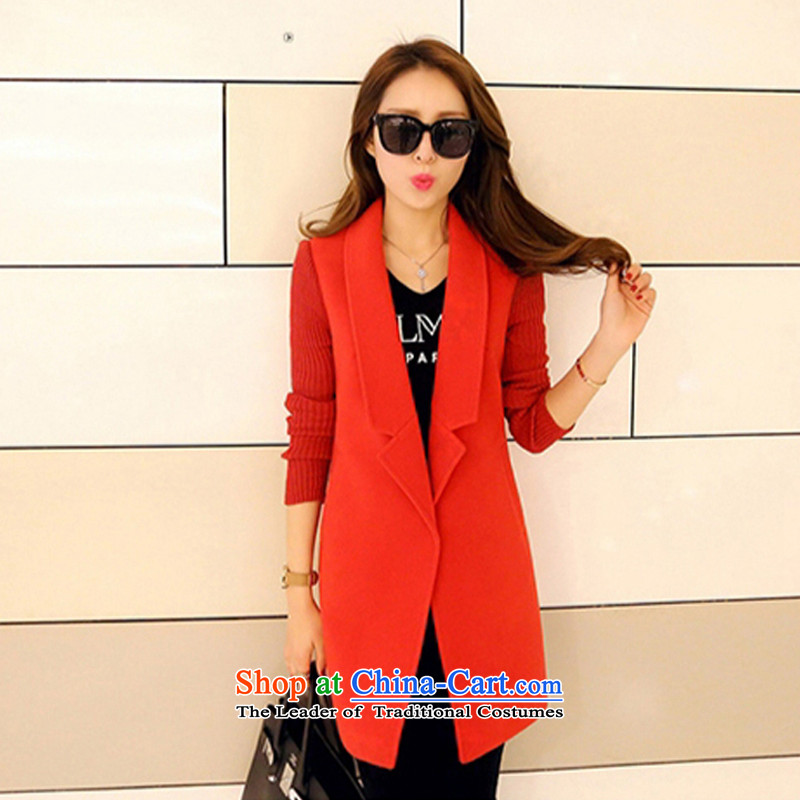 Cloud?yunqing light?autumn and winter new stitching gross? female?Y53G1403 coats?RED?M