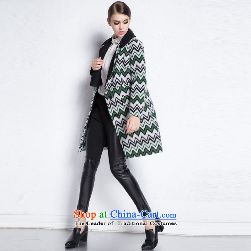 Yiman Green/multi-color personalized lapel long coats of in arts and vines green / multi-color personalized lapel long coats of in arts and vines green / multi-color personalized lapel long coats in quote ,yiman green / multi-color personalized lapel long