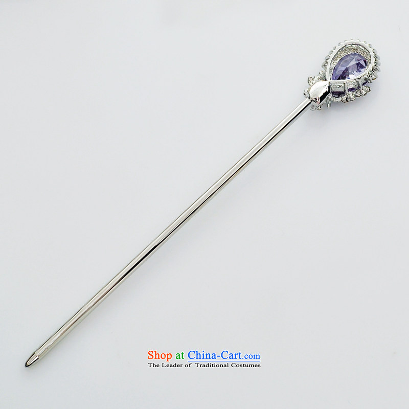 Wen Nei Ornate Kanzashi sea kanzashi sub-head hair accessories accessories classical style of the ancient classical and elegant reminiscent of the flower of the emulation of the head of the crystal tray shook the most step Gee Qi Yuan silver purple, sea m