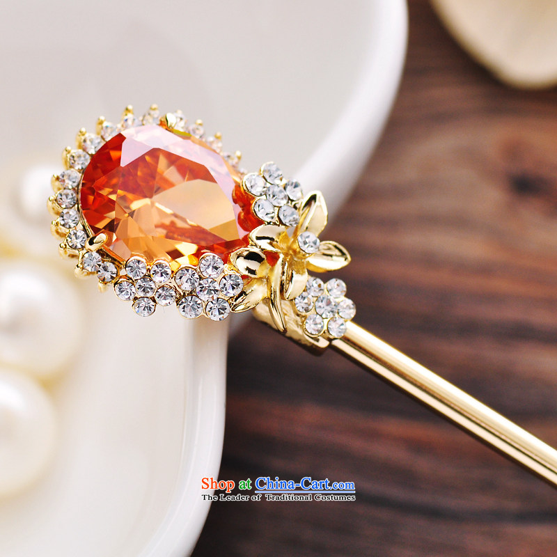 Wen Nei Ornate Kanzashi sea kanzashi sub-head hair accessories accessories classical style of the ancient classical and elegant reminiscent of the flower of the emulation of the head of the crystal tray shook the most step Gee Qi Yuan champagne color 857,