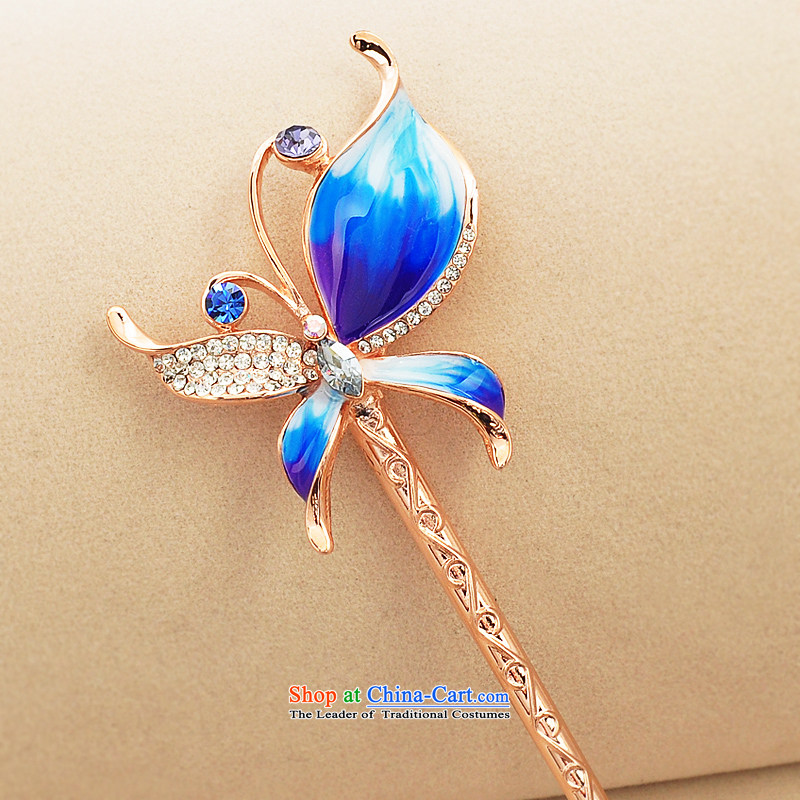Sea man ni ornaments of the outlaw butterfly Korean ancient classical couture costume ancient style reminiscent of the disc's head was adorned with step-by-step, the Kanzashi Kanzashi's most blue 674, sub-sea-Wen Nei , , , shopping on the Internet