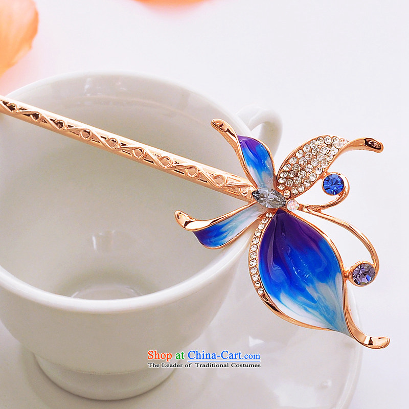Sea man ni ornaments of the outlaw butterfly Korean ancient classical couture costume ancient style reminiscent of the disc's head was adorned with step-by-step, the Kanzashi Kanzashi's most blue 674, sub-sea-Wen Nei , , , shopping on the Internet