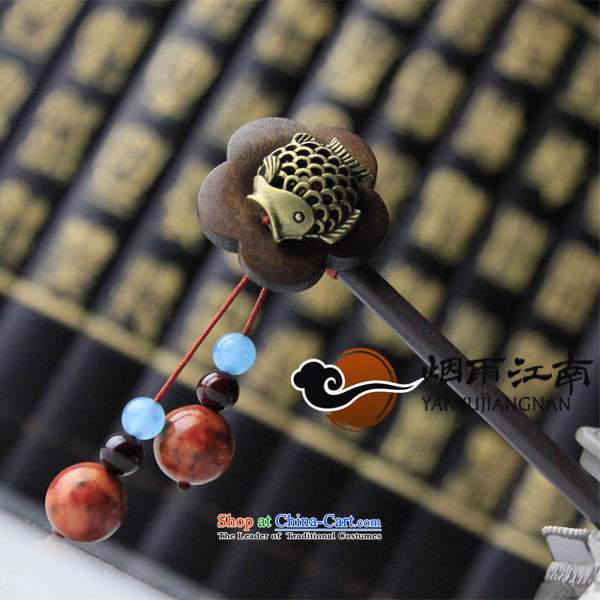 Gangnam-gu rainy classical step, fish from the game by Ornate Kanzashi wooden Yunnan ethnic su ancient style of rain Gangnam , , , shopping on the Internet