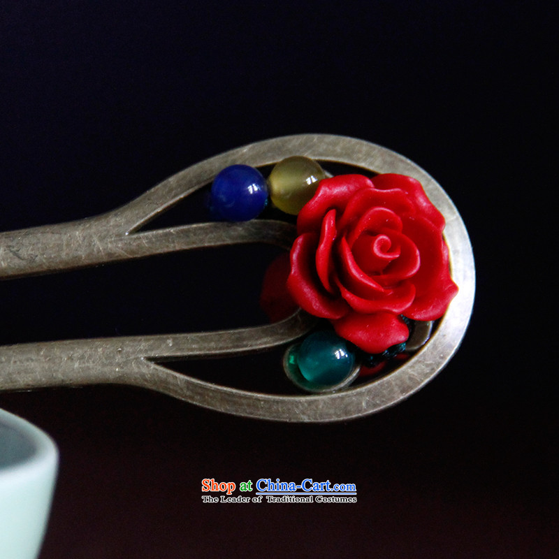 Hanata for retro ethnic U-shaped by Ornate Kanzashi paint carved rose two-sided by Ornate Kanzashi classical disk sent u-alloy Kanzashi's most ancient sub 2-sided's plug jewelry, flower shop online for , , ,