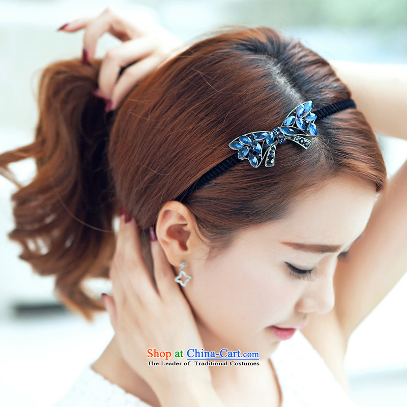 Mrs. Chang was adorned with antique flower and hairbands card drill of water pressure and clamp clamp Head Ornaments clip C027 ancient blue big bow ties, Mrs. Chang shopping on the Internet has been pressed.