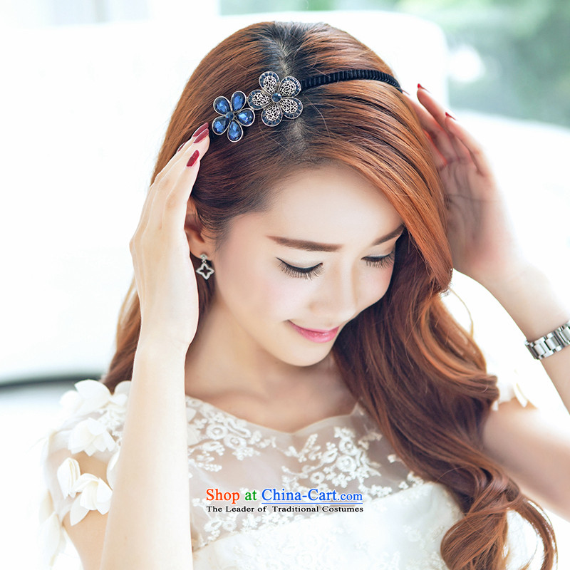 Mrs. Chang was adorned with antique flower and hairbands card drill of water pressure and clamp clamp Head Ornaments clip C027 ancient blue big bow ties, Mrs. Chang shopping on the Internet has been pressed.