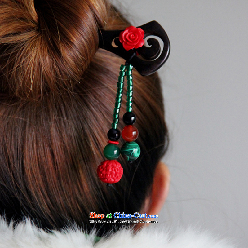 Hanata for classical China wind ebony kanzashi sub-step, Retro manually ethnic Ornate Kanzashi disk sent the most ancient headdress costume Han-equipped, flower cheongsam for shopping on the Internet has been pressed.