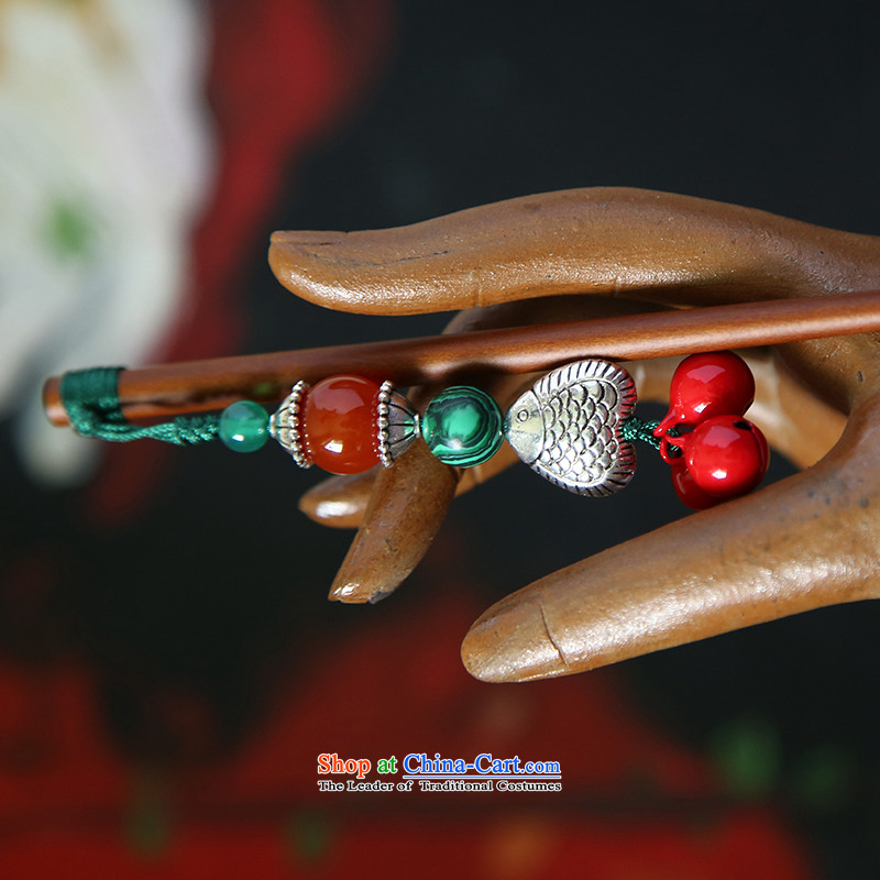 Hanata manually for retro ethnic kanzashi sub-China wind red bell cute little step by Ornate Kanzashi rock agate retro fish, flower shop online for , , ,