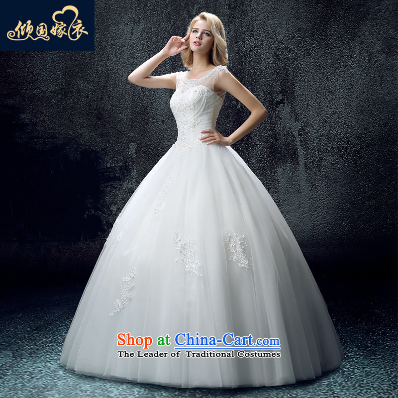 Wedding dress of autumn and winter 2015 new Korean minimalist shoulders to align graphics thin marriages wedding a field of the dumping, shoulder white wedding dress shopping on the Internet has been pressed.