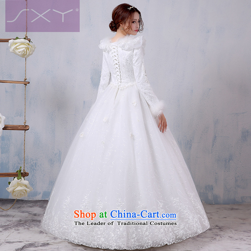Winter wedding dresses 2015 new Korean brides long-sleeved to align the winter thick winter wedding video pregnant women thin yarn XL, Su Xiang edge , , , shopping on the Internet