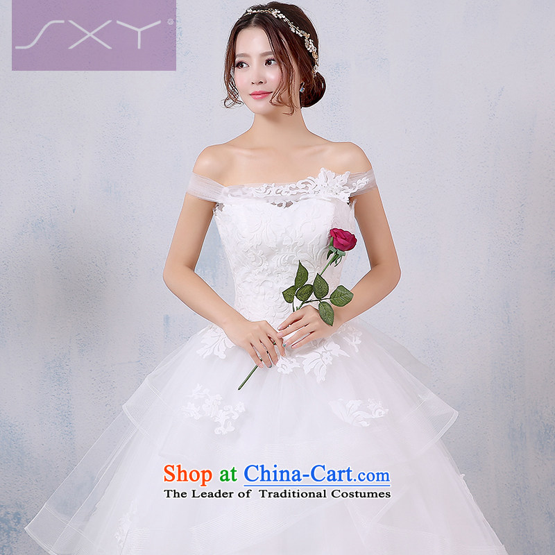 Wedding dress 2015 new Korean version of the word to align the shoulder larger marriages wedding winter video thin winter XL, Su Xiang edge , , , shopping on the Internet